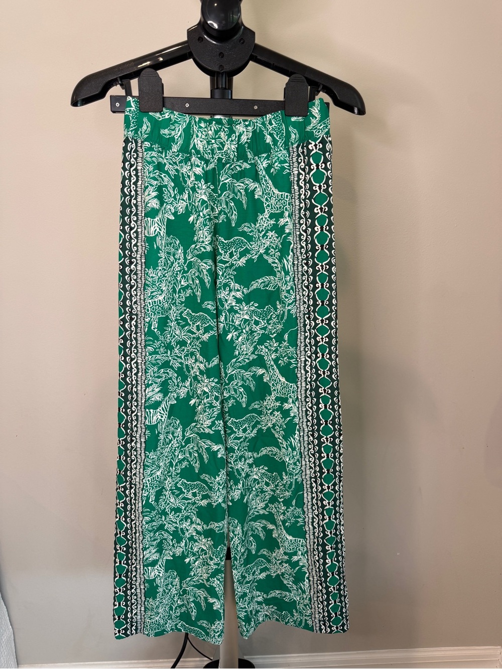 Lilly Pulitzer Bal Harbour Pants Fiddle Leaf Green Safari Party